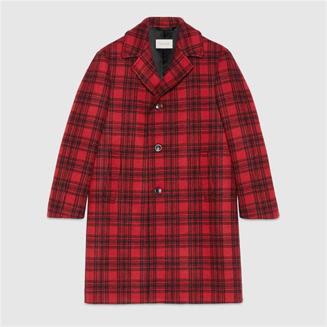 gucci plaid men's cashmere jacket|Gucci coat farfetch.